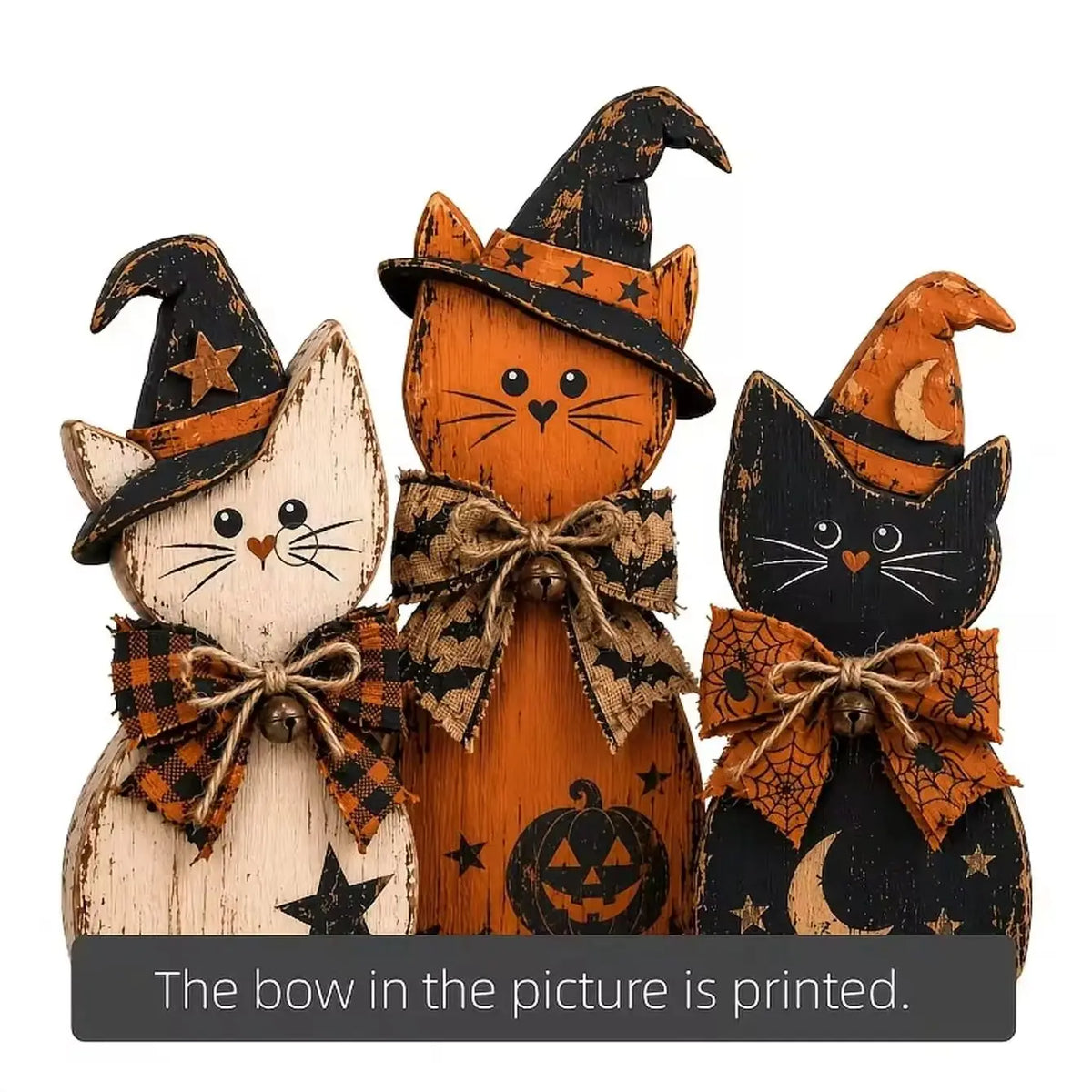 Vintage Wooden Halloween Decor Set
