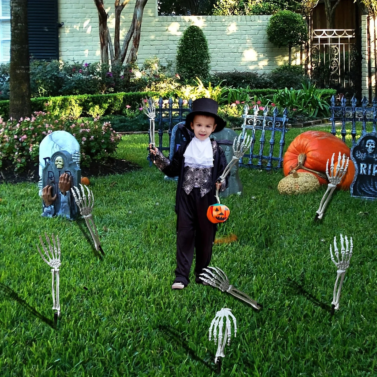 Spooky Skeleton Garden Stakes Set
