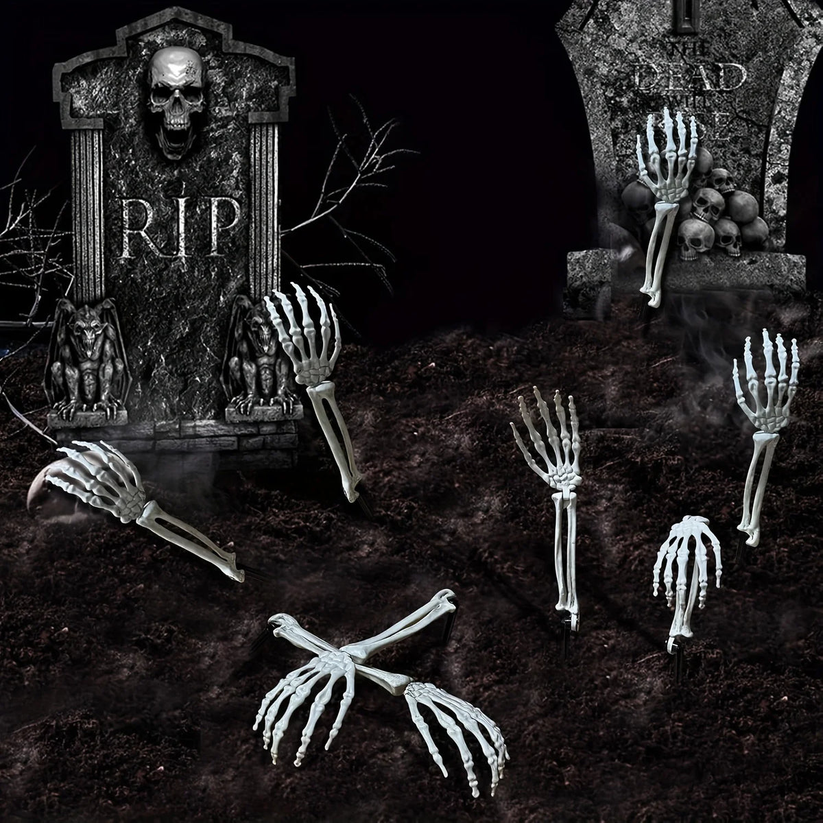 Spooky Skeleton Garden Stakes Set